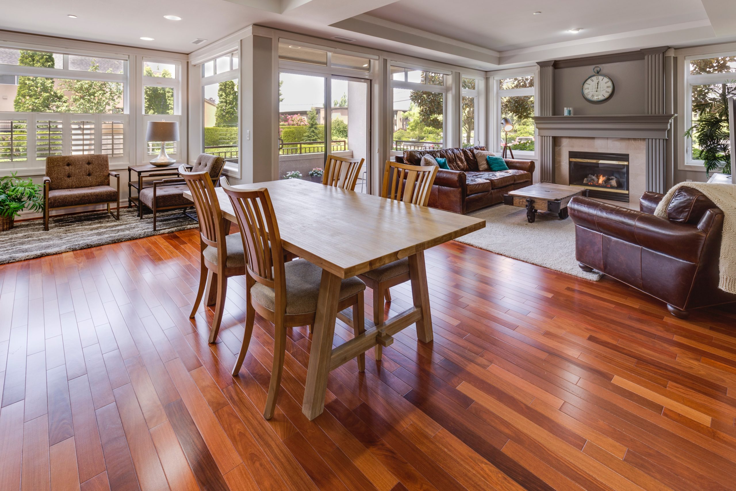 Hardwood floor in an empty room, ready for staging